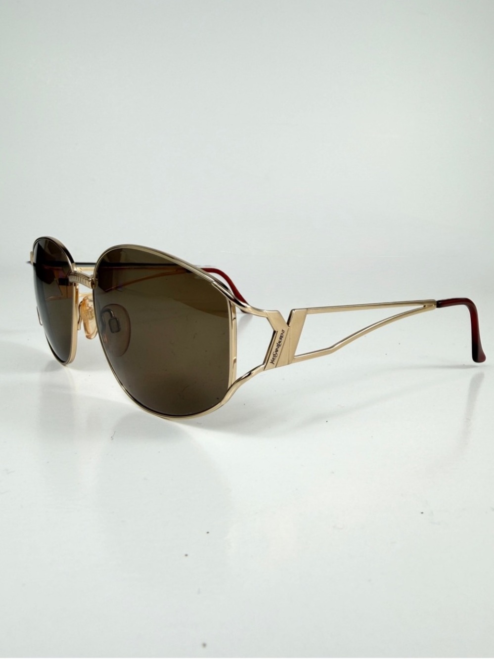 Yves Saint Laurent Vintage Sunglasses 6029 Gold YSL Deadstock Eyewear Aviator